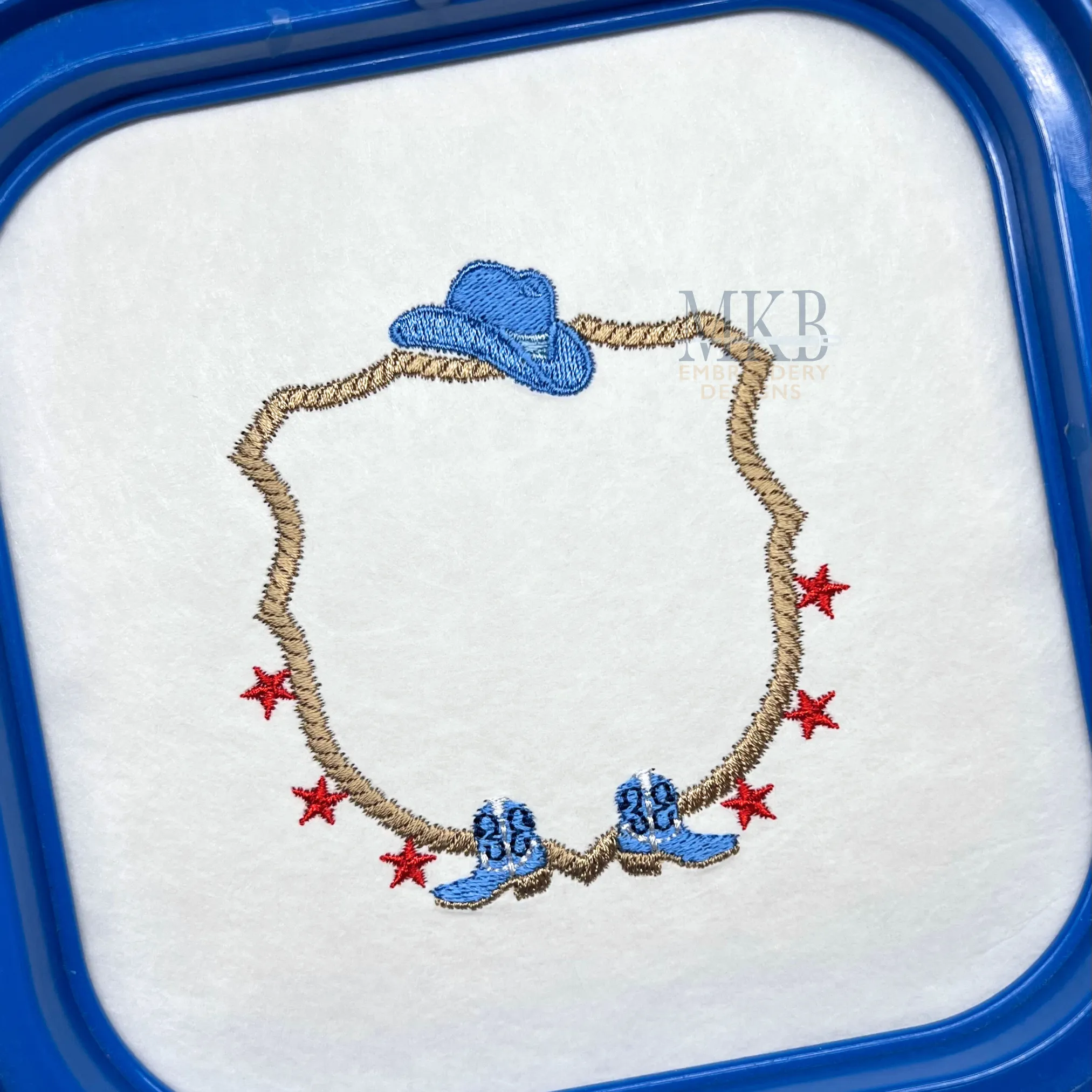 Cowboy Boots Hat and Stars Crest Embroidery Design, Rodeo Embroidery Design, Satin and Fill Stitch