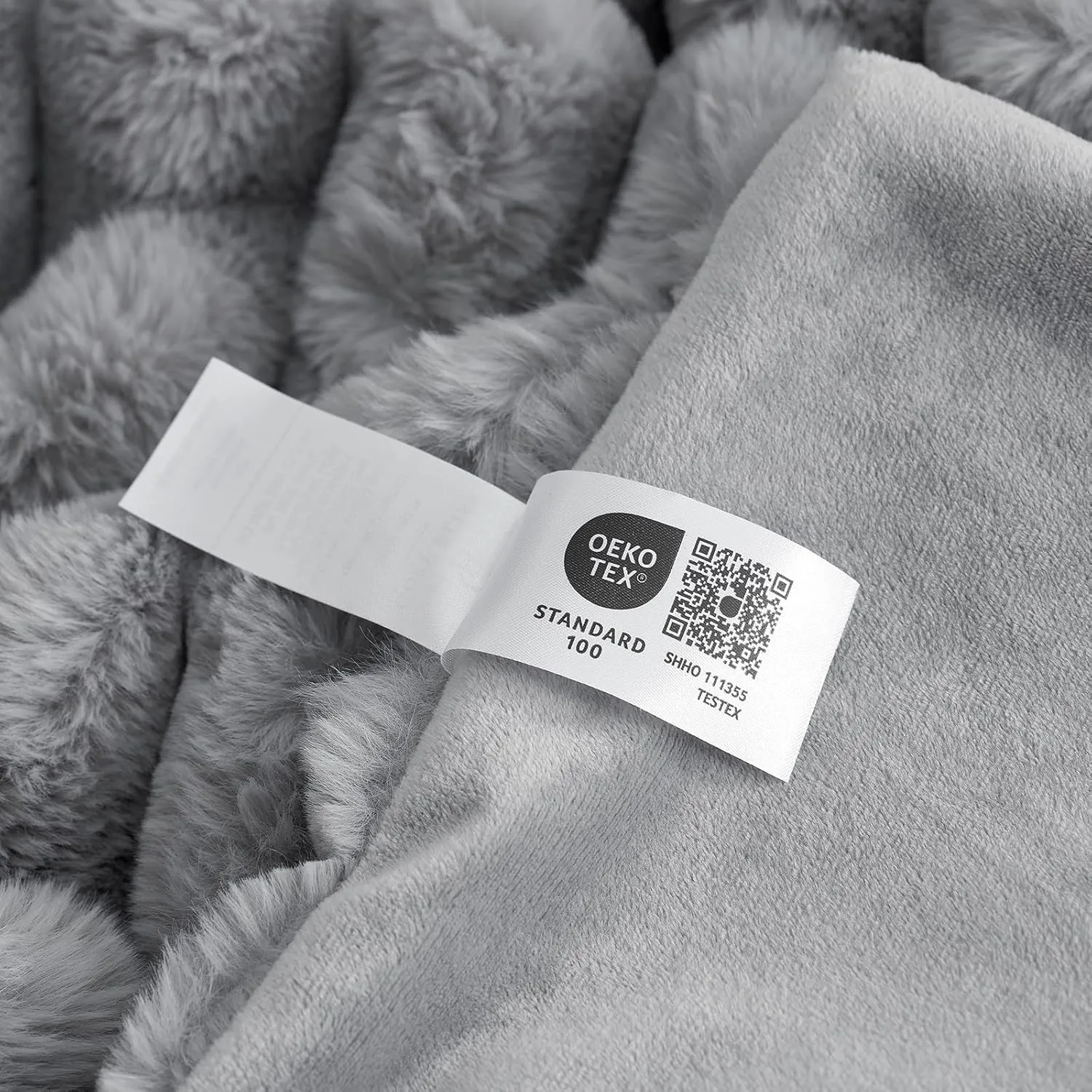 Cozy Bliss Faux Fur Throw Blanket for Couch, Cozy Warm Plush Striped Blanket for Sofa Bedroom Living Room,60 * 80 Inches Grey