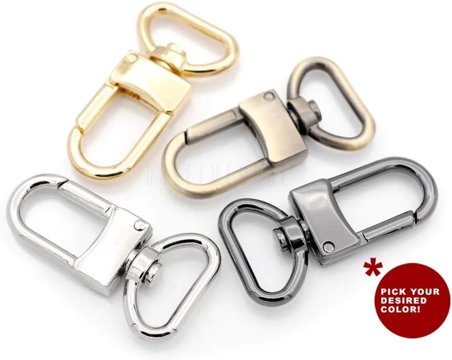CRAFTMEMORE 4pcs Swivel Snap Hook Push Gate Lobster Clasps Quality Clips Bag Charm for Replacement Craft Lanyard Purse Making SC49 (18 mm, Gold)