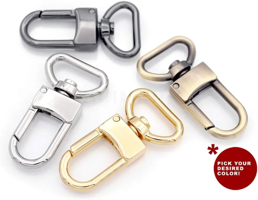 CRAFTMEMORE 4pcs Swivel Snap Hook Push Gate Lobster Clasps Quality Clips Bag Charm for Replacement Craft Lanyard Purse Making SC49 (18 mm, Gold)