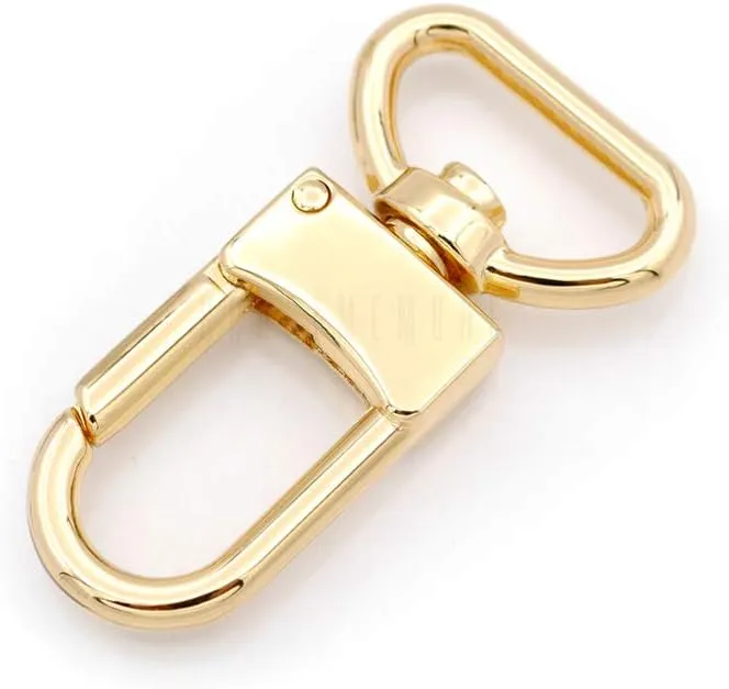 CRAFTMEMORE 4pcs Swivel Snap Hook Push Gate Lobster Clasps Quality Clips Bag Charm for Replacement Craft Lanyard Purse Making SC49 (18 mm, Gold)