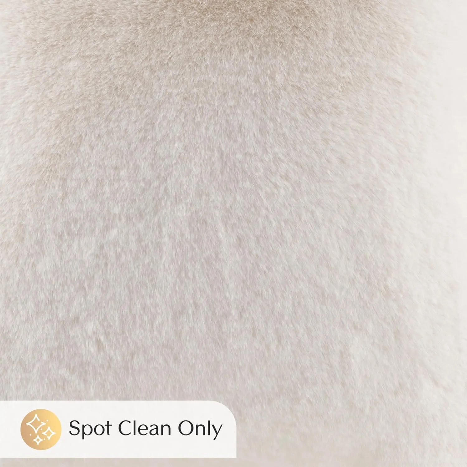 Croscill Décor Pillow, Luxurious Long Faux Fur Plush Removable Cover with Brand Insignia Zipper, All Season & Skin Friendly Poly Filling Décor Pillow Insert, Sable, Square, 20x20, Ivory