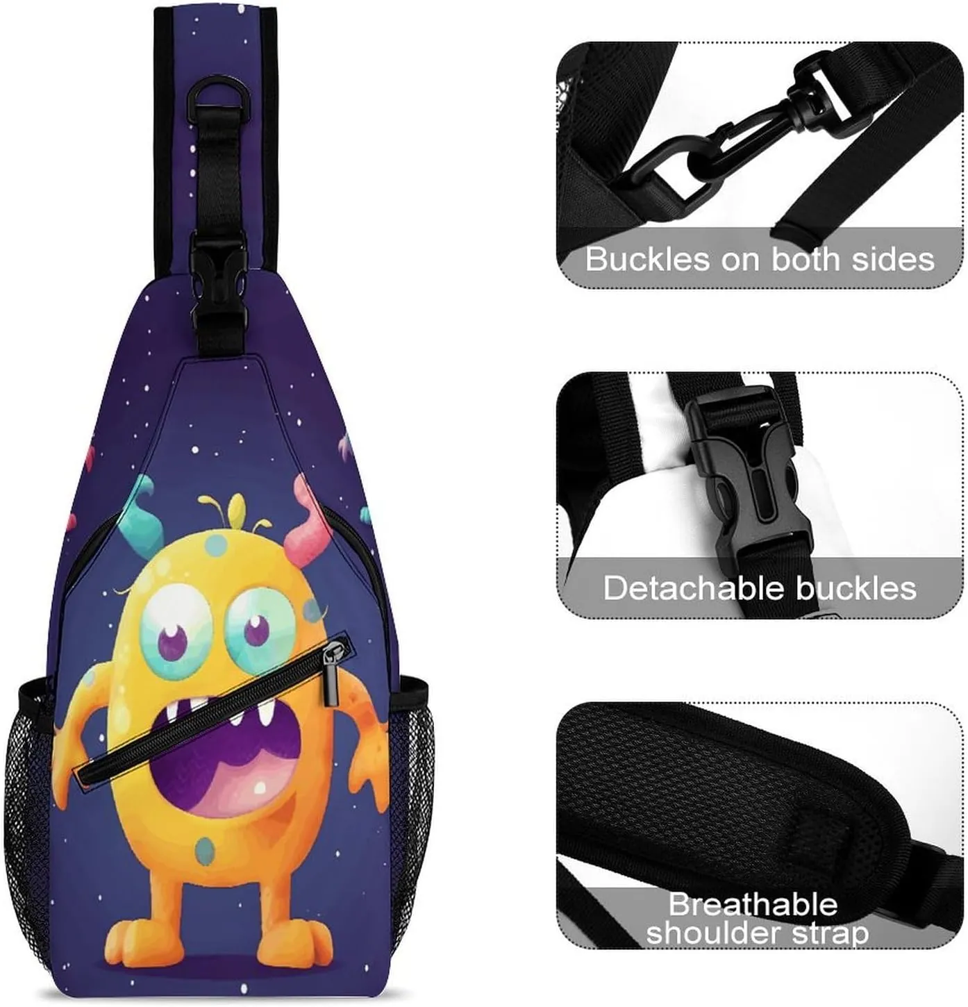 Crossbody Bag for Women Men Chest Bag Cartoon Alpaca Cute Animal Sling Bag Crossbody Shoulder Bag Sling Backpack