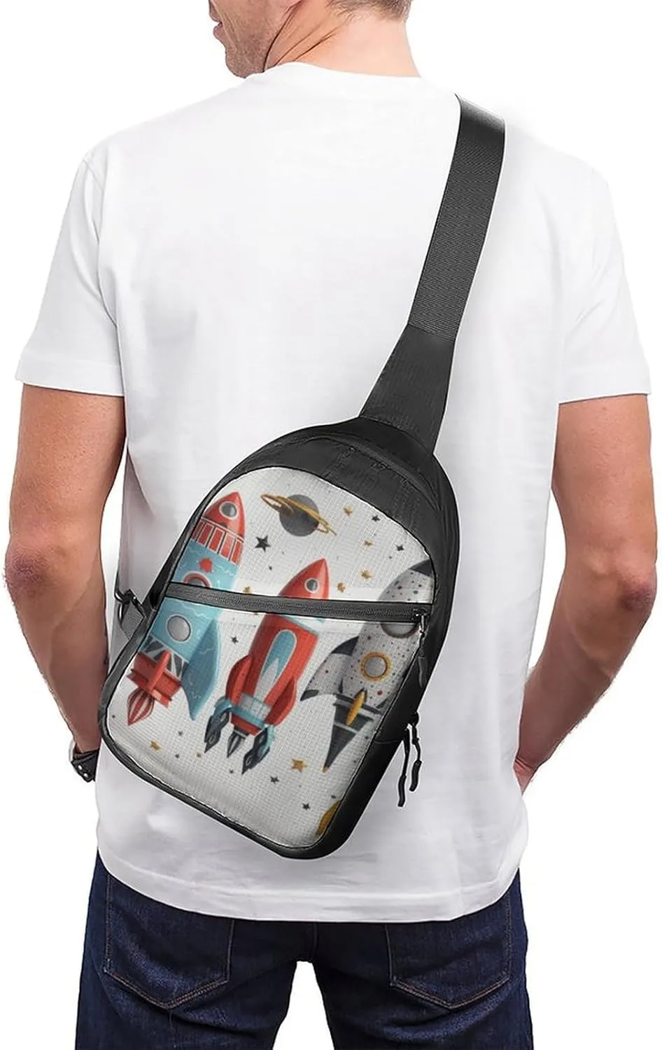 Crossbody Bag for Women Men Chest Bag Cartoon Santa Claus Sling Bag Crossbody Shoulder Bag Sling Backpack
