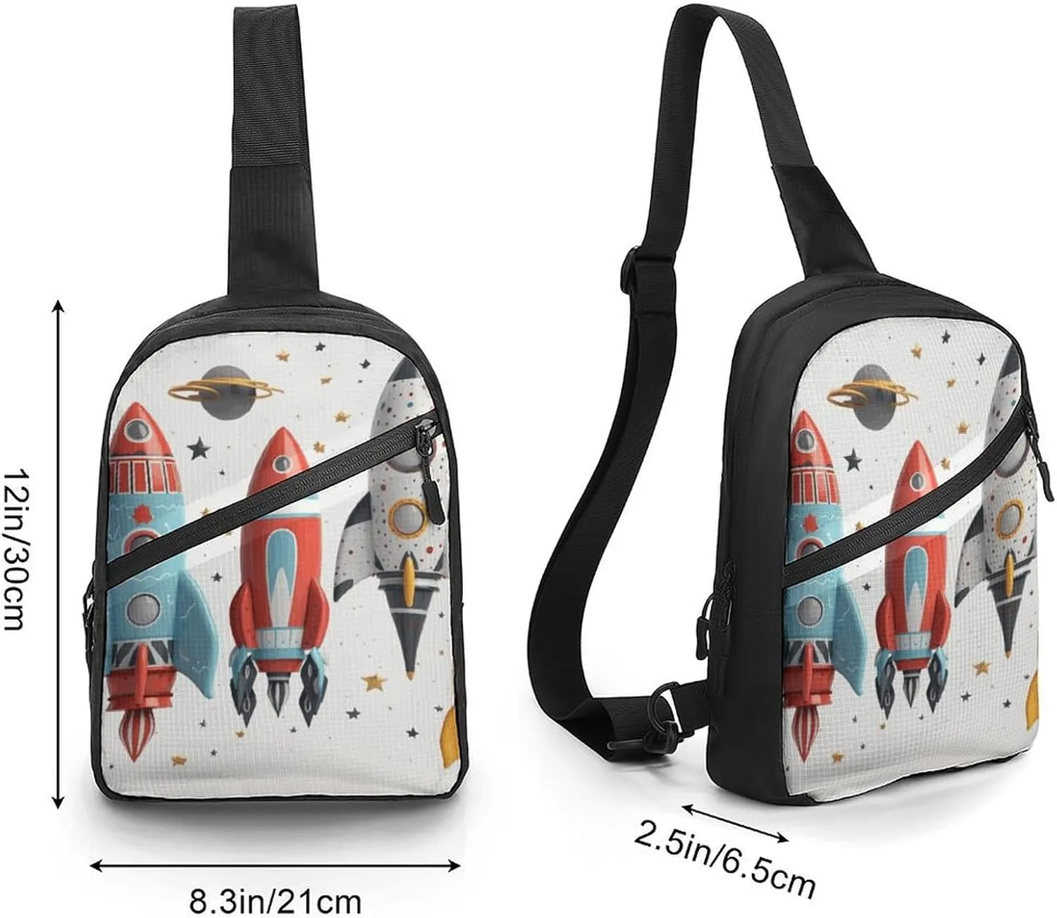 Crossbody Bag for Women Men Chest Bag Cartoon Santa Claus Sling Bag Crossbody Shoulder Bag Sling Backpack