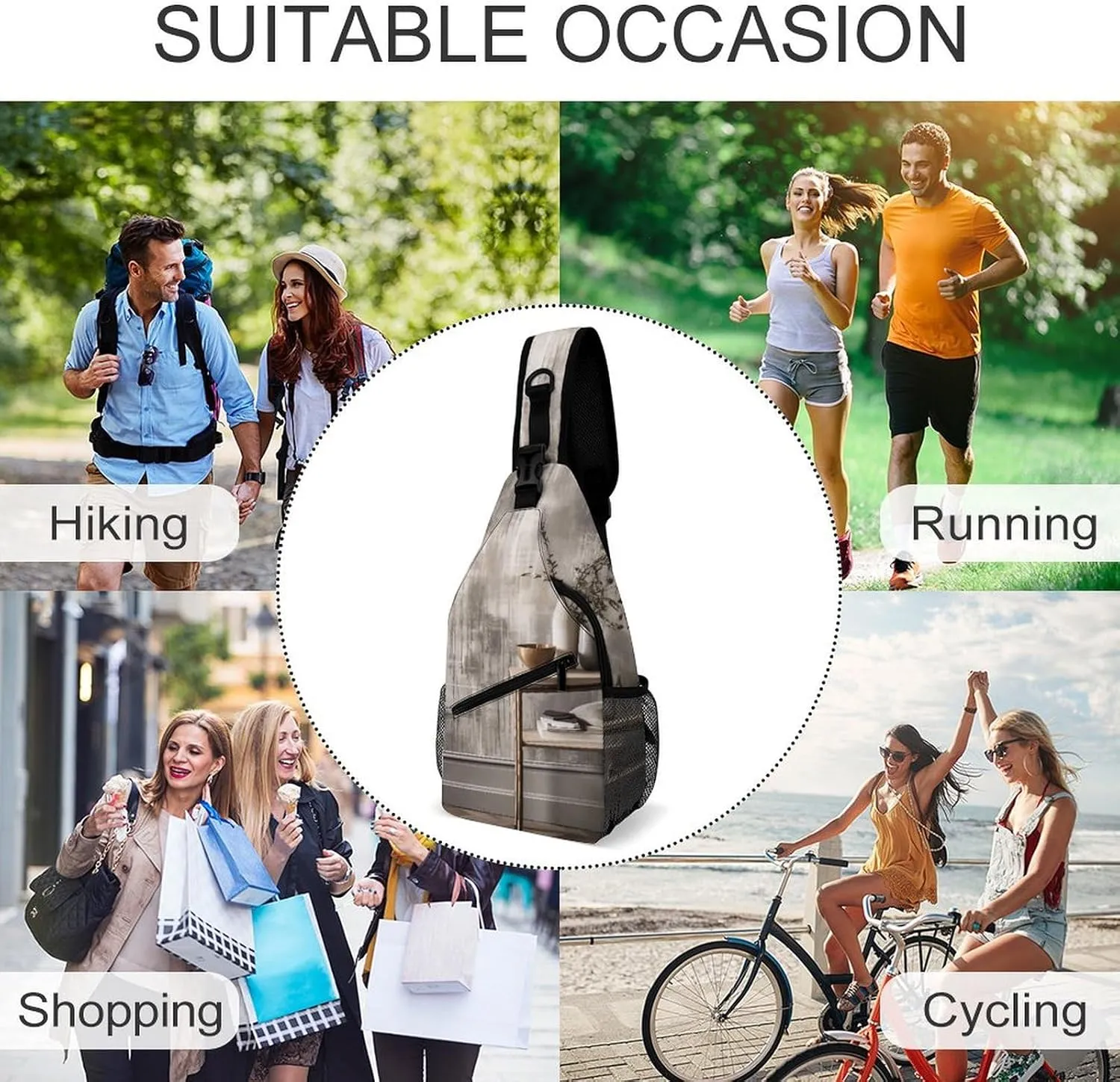 Crossbody Bag for Women Men Chest Bag Floating in The Sling Bag Crossbody Shoulder Bag Sling Backpack