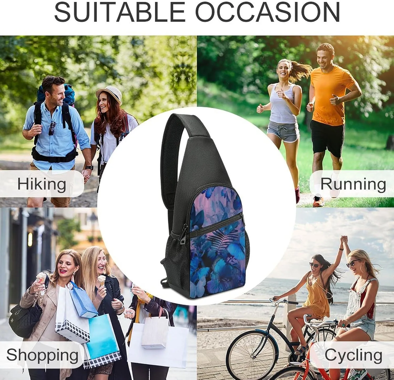 Crossbody Bag for Women Men Sling Bag Next to The Table Chest Bag Crossbody Adjustable Shoulder Bag