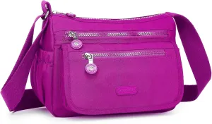 Crossbody Bags for Women, 4 Pockets Small Crossbody Purse, Water-resistant Lightweight Mini Shoulder Handbag
