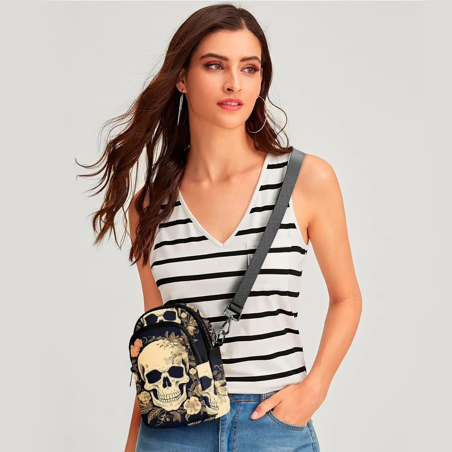 Crossbody Bags for Women Cell Phone Bag Mini Over Shoulder Handbag Purse with Card Slots and Adjustable Strap