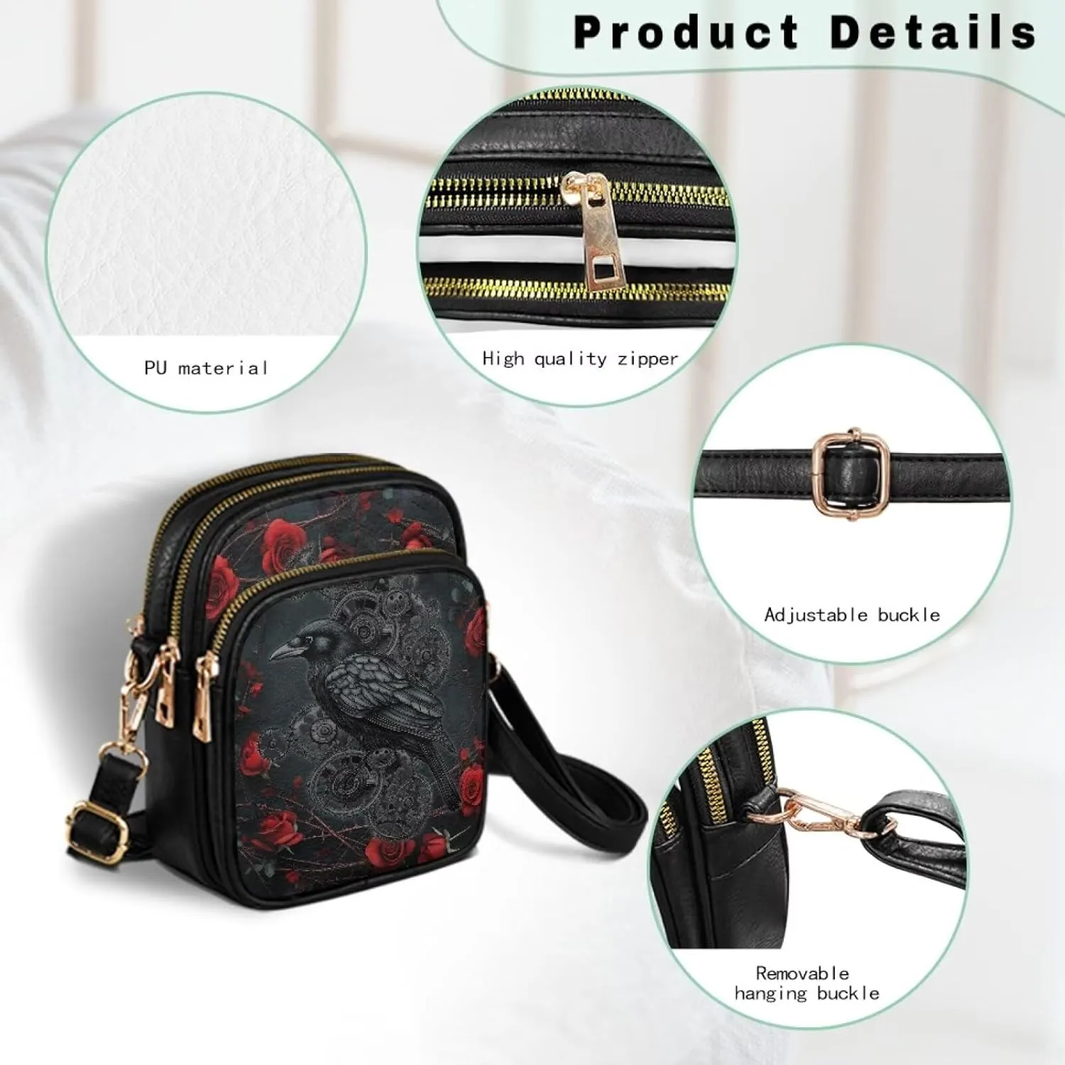 Crossbody Bags for Women Small Size Travel Leather Shoulder Purses Mini Satchel Bag