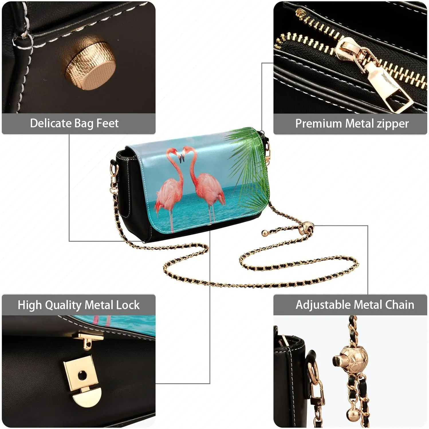 Crossbody Bags for Women Trendy Women's Black Shoulder Bag Small PU Leather Flap Cross Body Bag Handbags