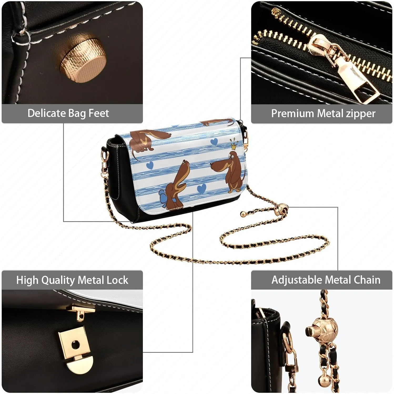 Crossbody Bags for Women Trendy Women's Black Shoulder Bag Small PU Leather Flap Cross Body Bag Handbags