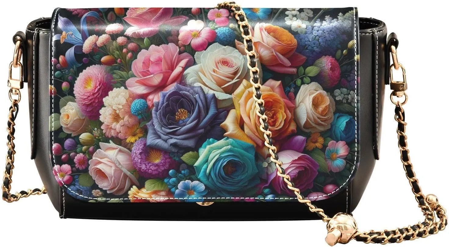 Crossbody Bags for Women Trendy Women's Black Shoulder Bag Small PU Leather Flap Cross Body Bag Handbags