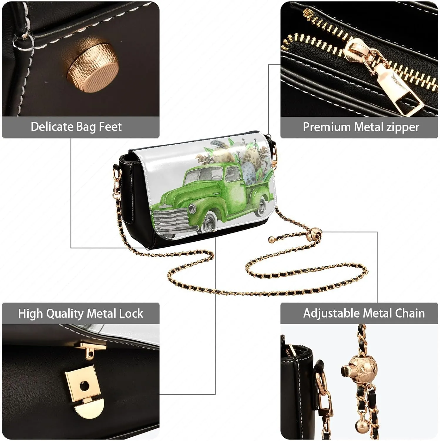 Crossbody Bags for Women Trendy Women's Black Shoulder Bag Small PU Leather Flap Cross Body Bag Handbags
