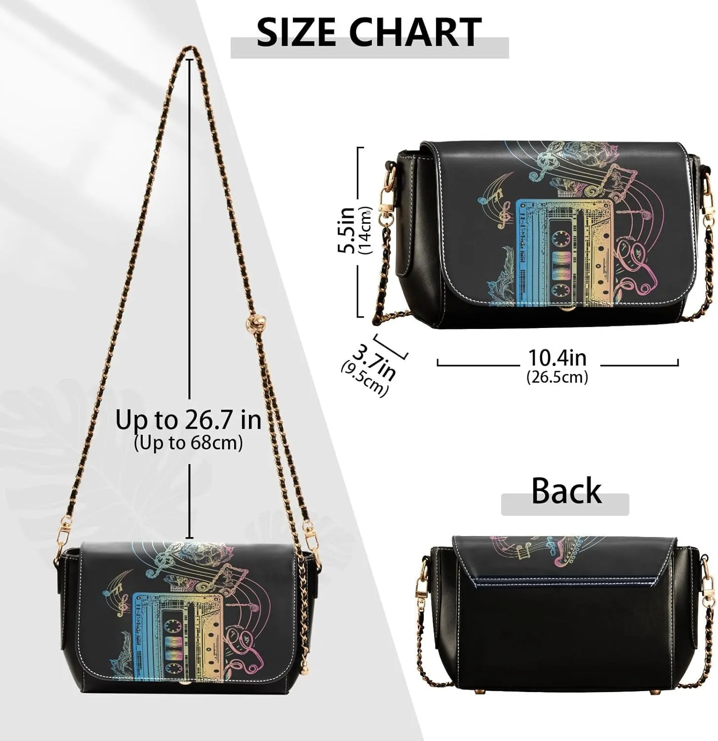 Crossbody Bags for Women Trendy Women's Black Shoulder Bag Small PU Leather Flap Cross Body Bag Handbags
