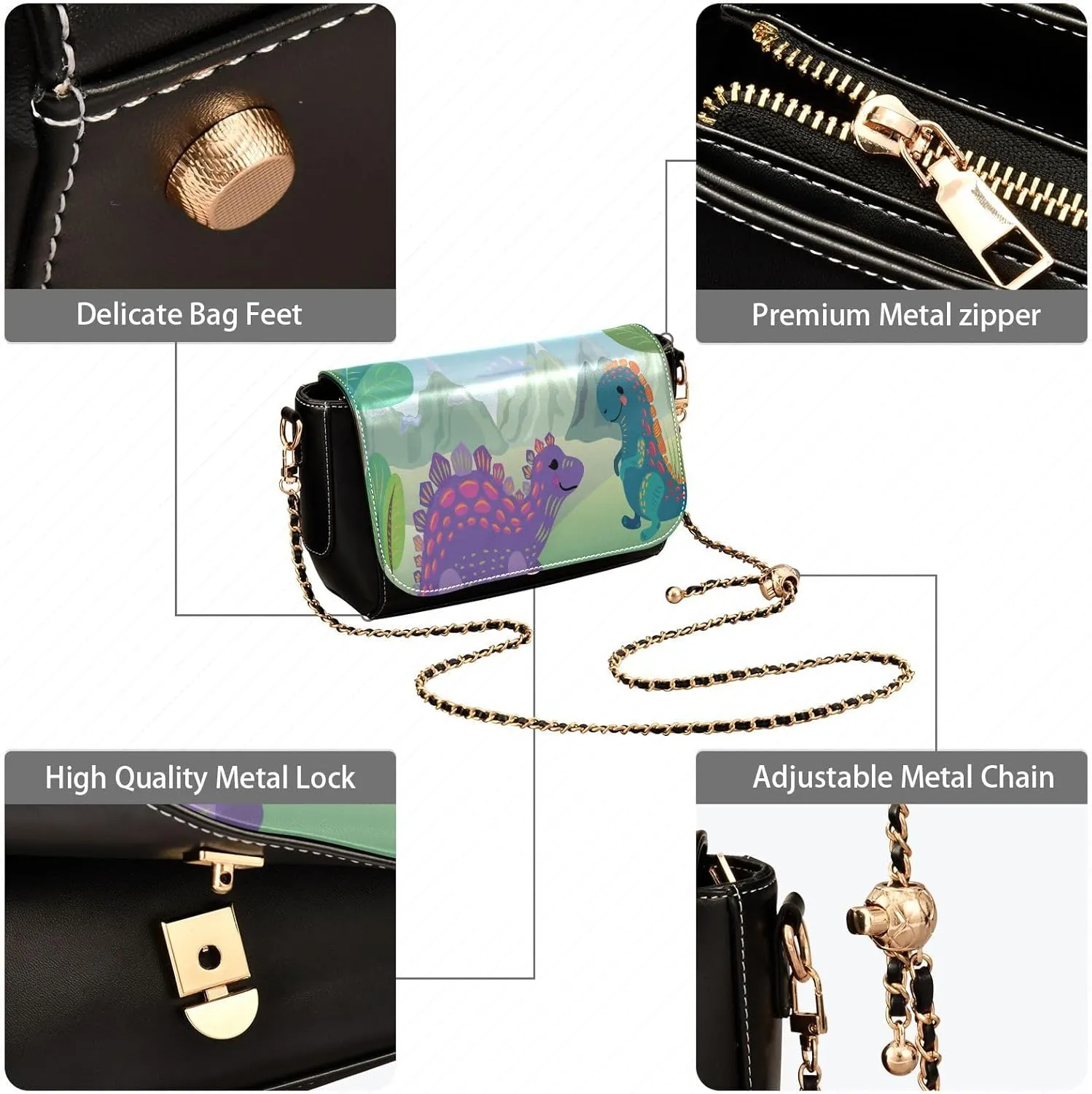 Crossbody Bags for Women Trendy Women's Black Shoulder Bag Small PU Leather Flap Cross Body Bag Handbags