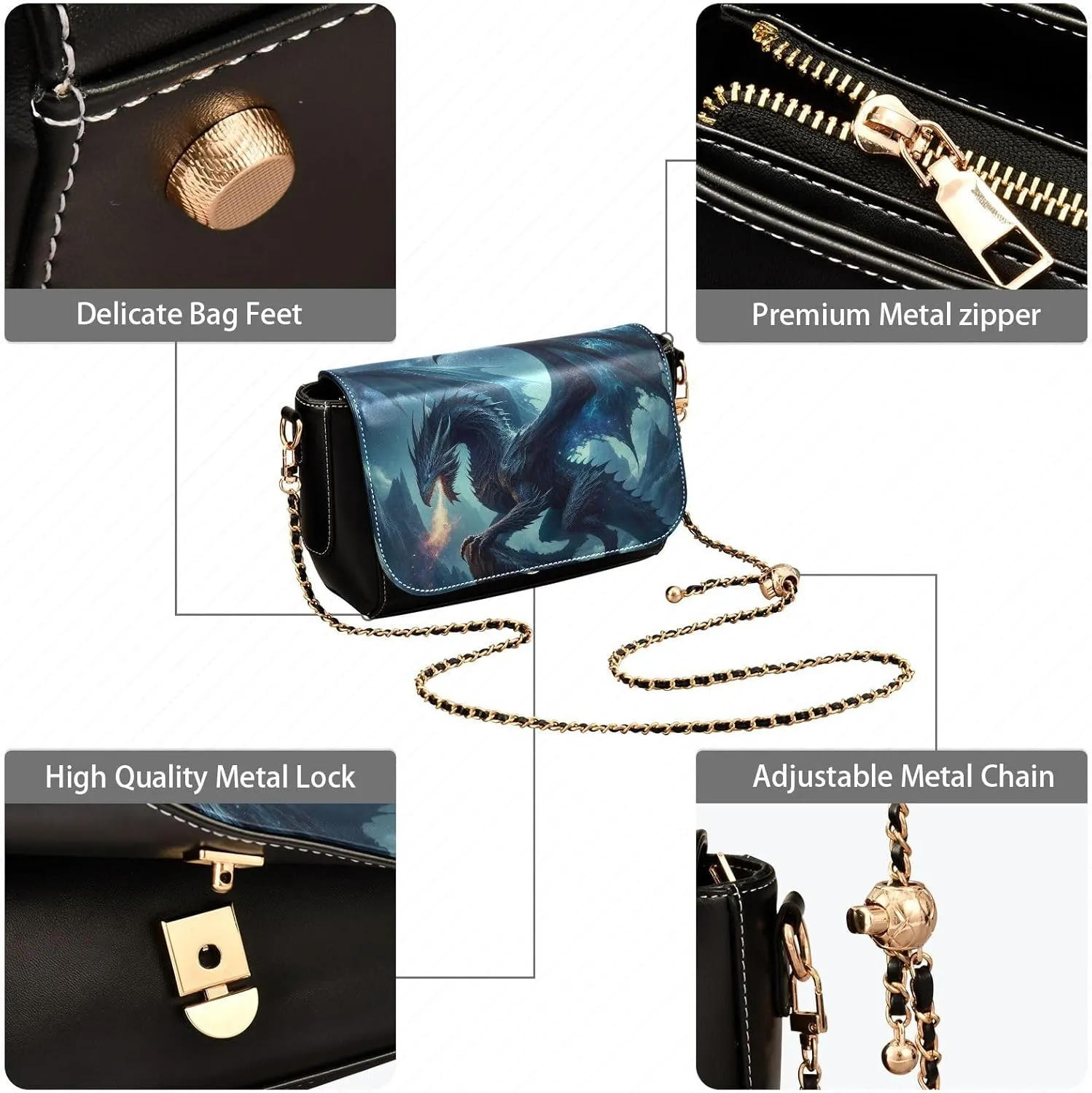 Crossbody Bags for Women Trendy Women's Black Shoulder Bag Small PU Leather Flap Cross Body Bag Handbags