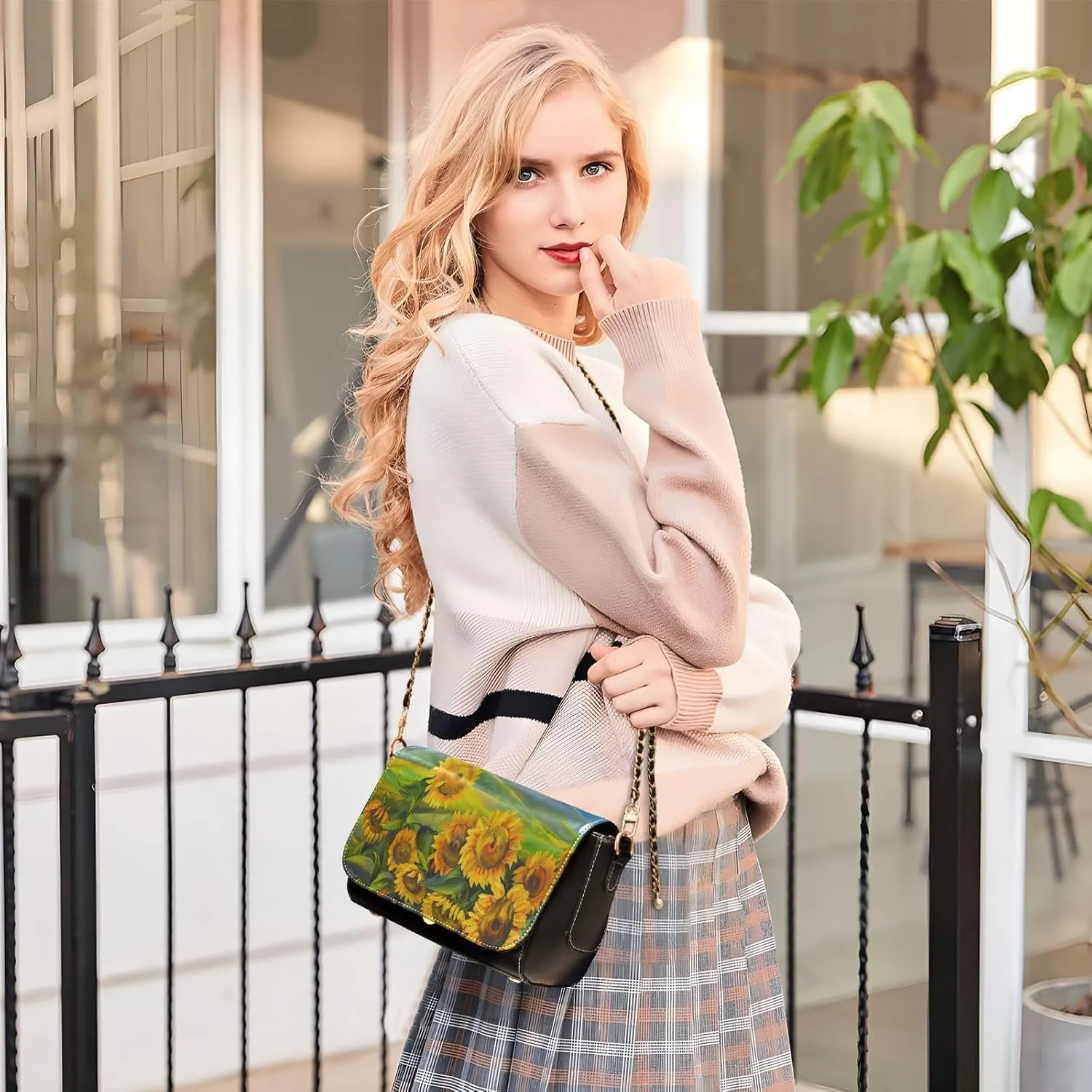 Crossbody Bags for Women Trendy Women's Black Shoulder Bag Small PU Leather Flap Cross Body Bag Handbags