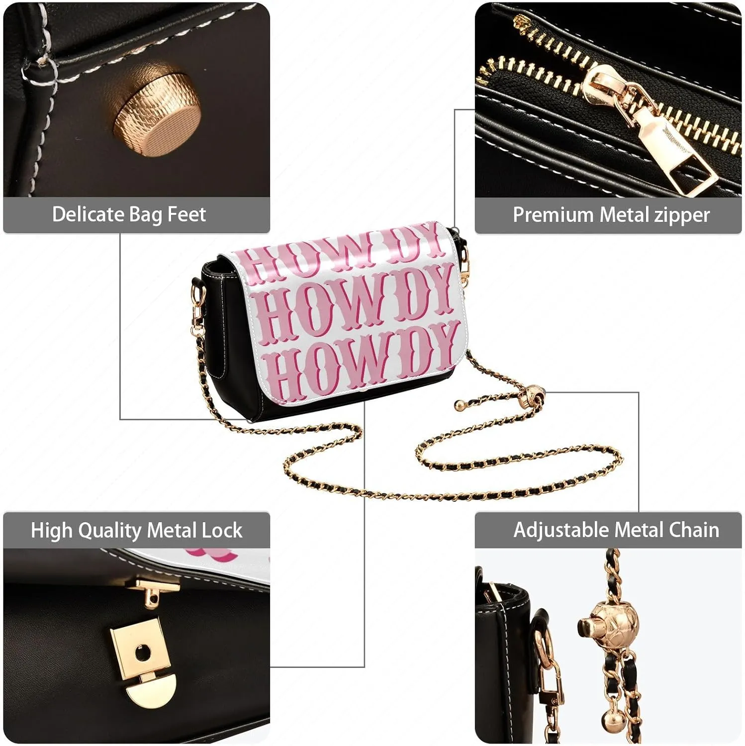 Crossbody Bags for Women Trendy Women's Black Shoulder Bag Small PU Leather Flap Cross Body Bag Handbags