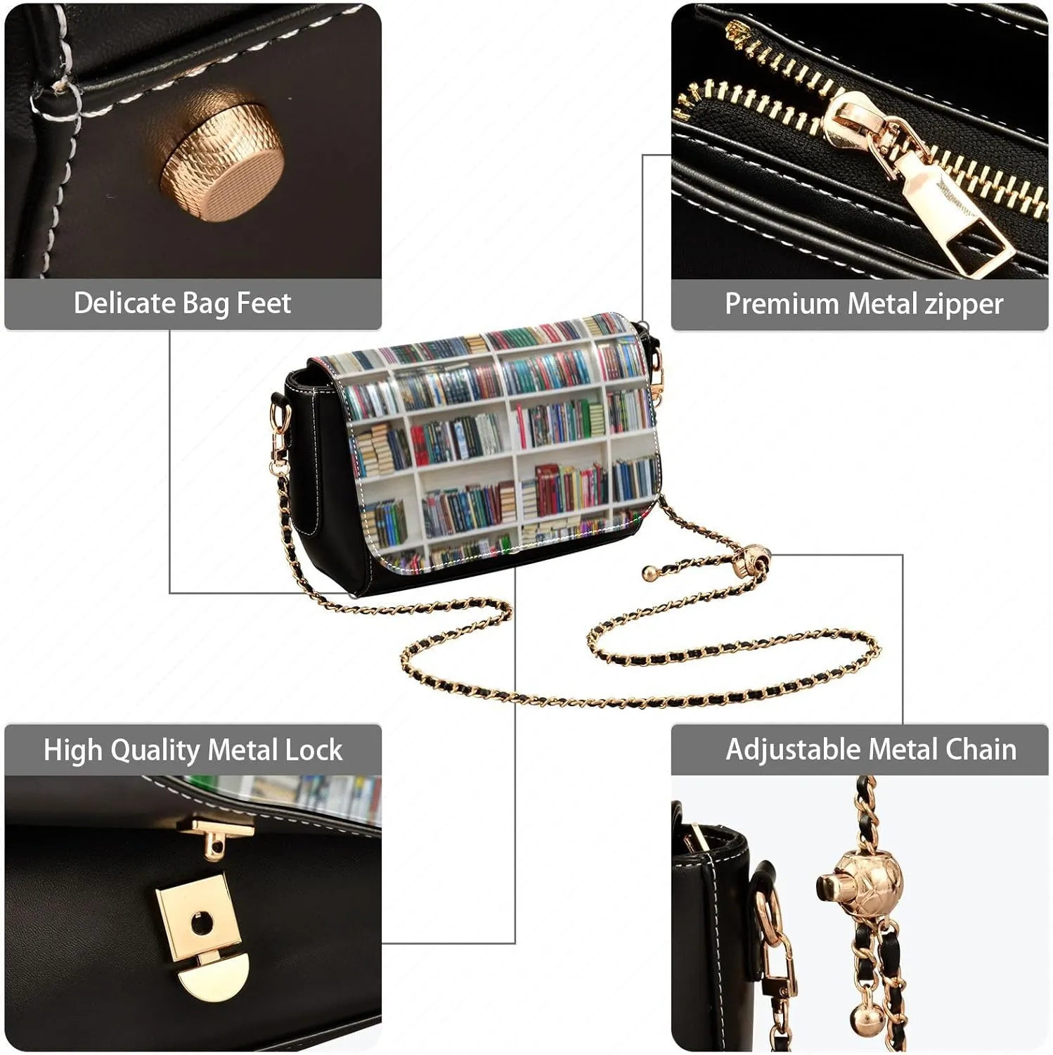 Crossbody Bags for Women Trendy Women's Black Shoulder Bag Small PU Leather Flap Cross Body Bag Handbags