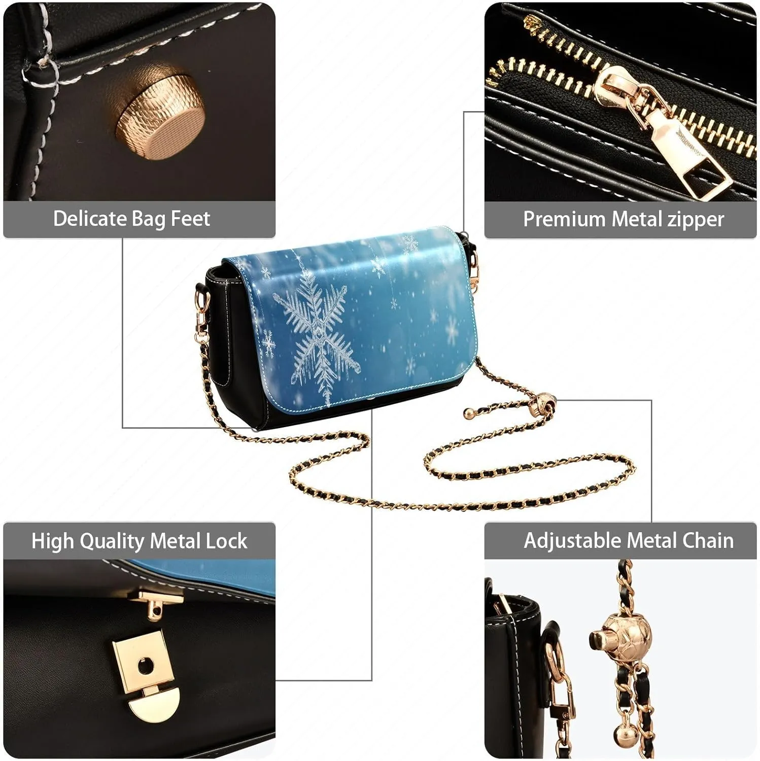 Crossbody Bags for Women Trendy Women's Black Shoulder Bag Small PU Leather Flap Cross Body Bag Handbags