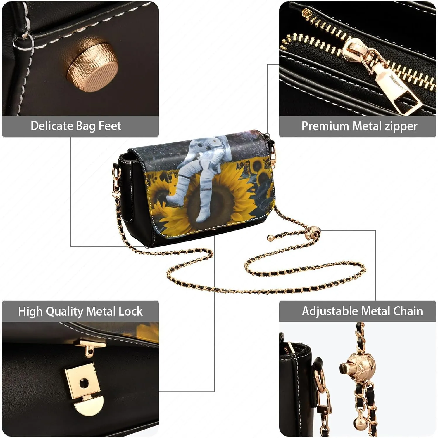 Crossbody Bags for Women Trendy Women's Black Shoulder Bag Small PU Leather Flap Cross Body Bag Handbags