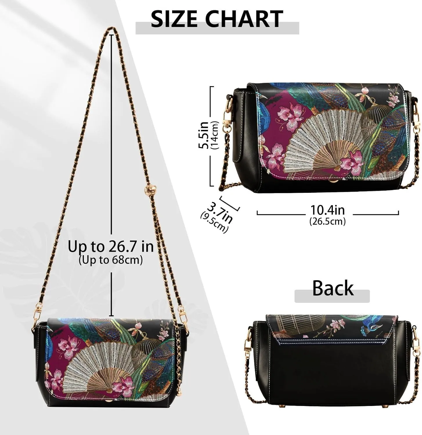 Crossbody Bags for Women Trendy Women's Black Shoulder Bag Small PU Leather Flap Cross Body Bag Handbags