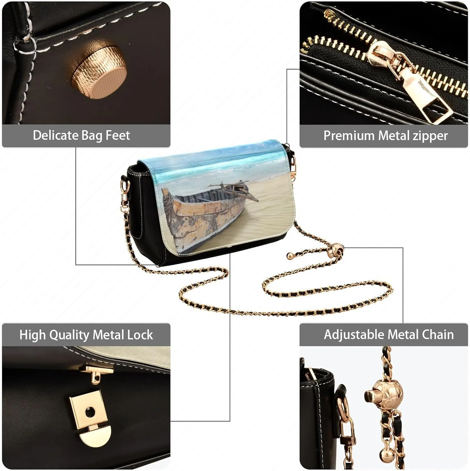 Crossbody Bags for Women Trendy Women's Black Shoulder Bag Small PU Leather Flap Cross Body Bag Handbags