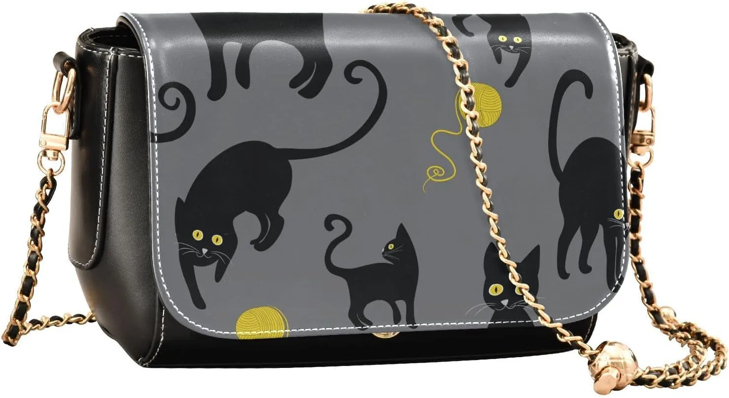 Crossbody Bags for Women Trendy Women's Black Shoulder Bag Small PU Leather Flap Cross Body Bag Handbags