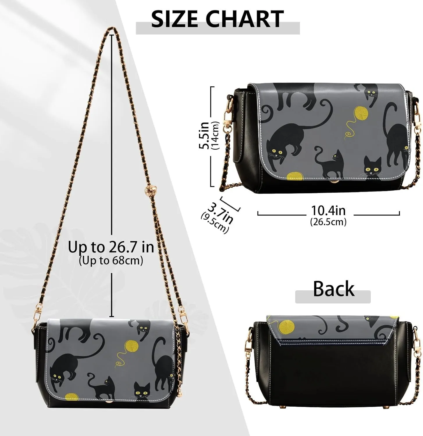 Crossbody Bags for Women Trendy Women's Black Shoulder Bag Small PU Leather Flap Cross Body Bag Handbags