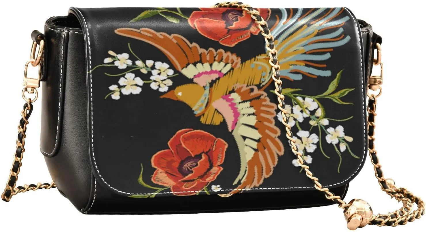 Crossbody Bags for Women Trendy Women's Black Shoulder Bag Small PU Leather Flap Cross Body Bag Handbags