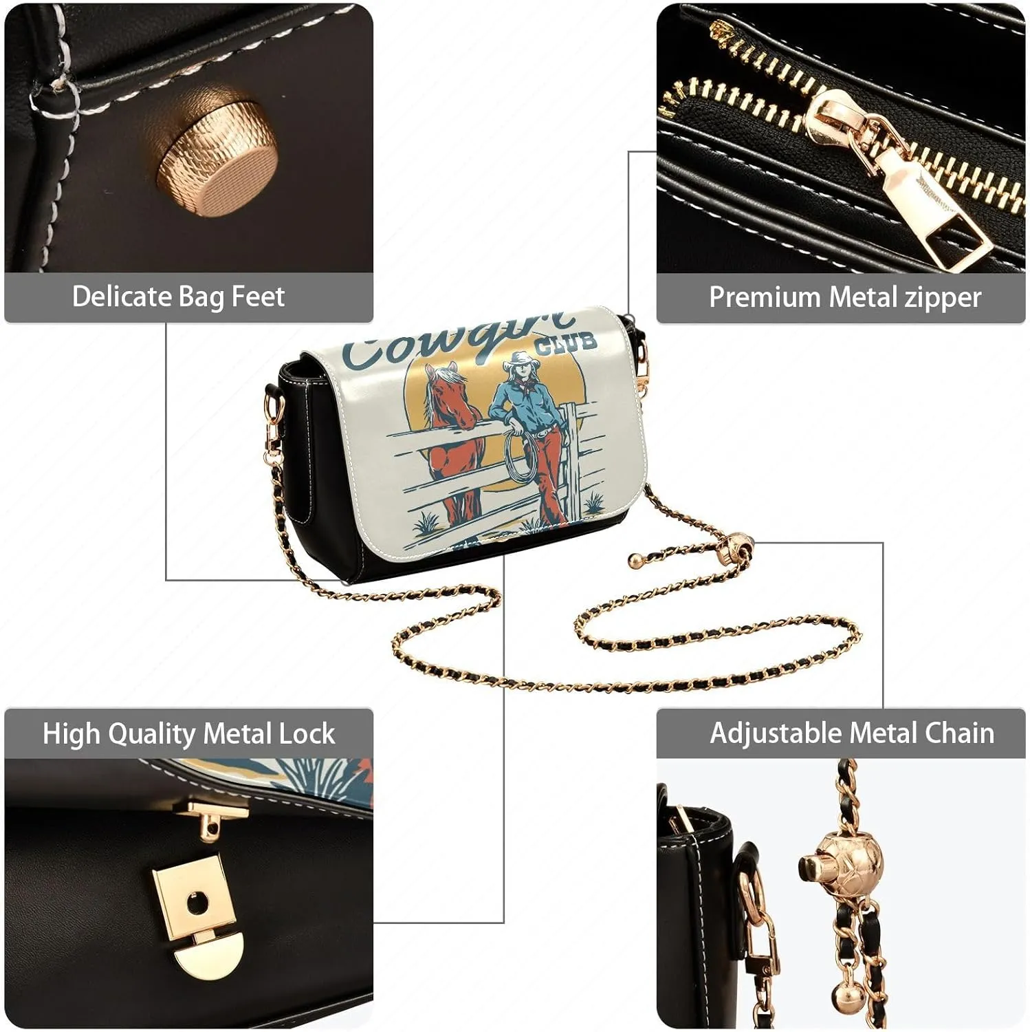 Crossbody Bags for Women Trendy Women's Black Shoulder Bag Small PU Leather Flap Cross Body Bag Handbags