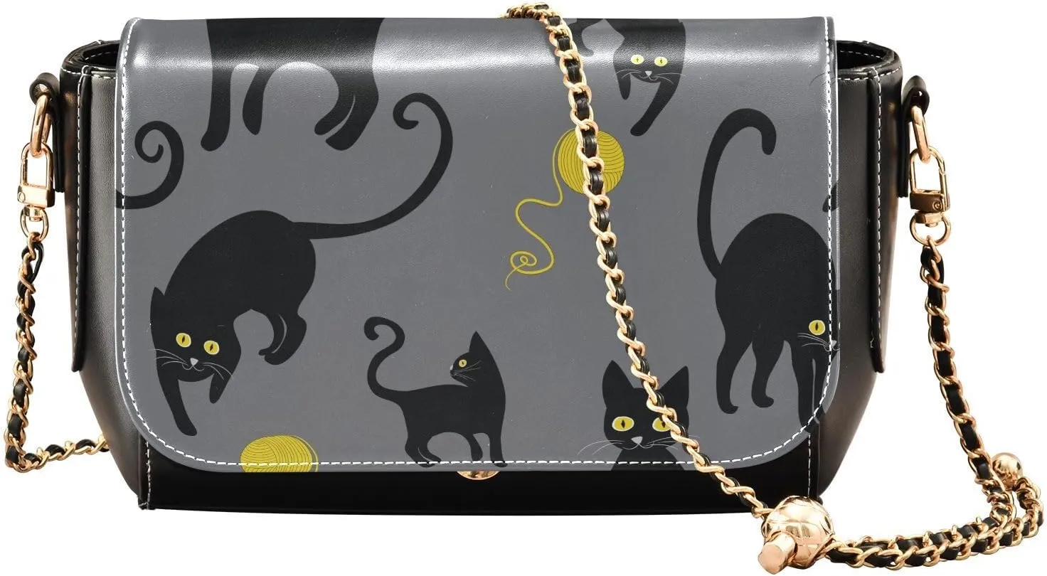 Crossbody Bags for Women Trendy Women's Black Shoulder Bag Small PU Leather Flap Cross Body Bag Handbags