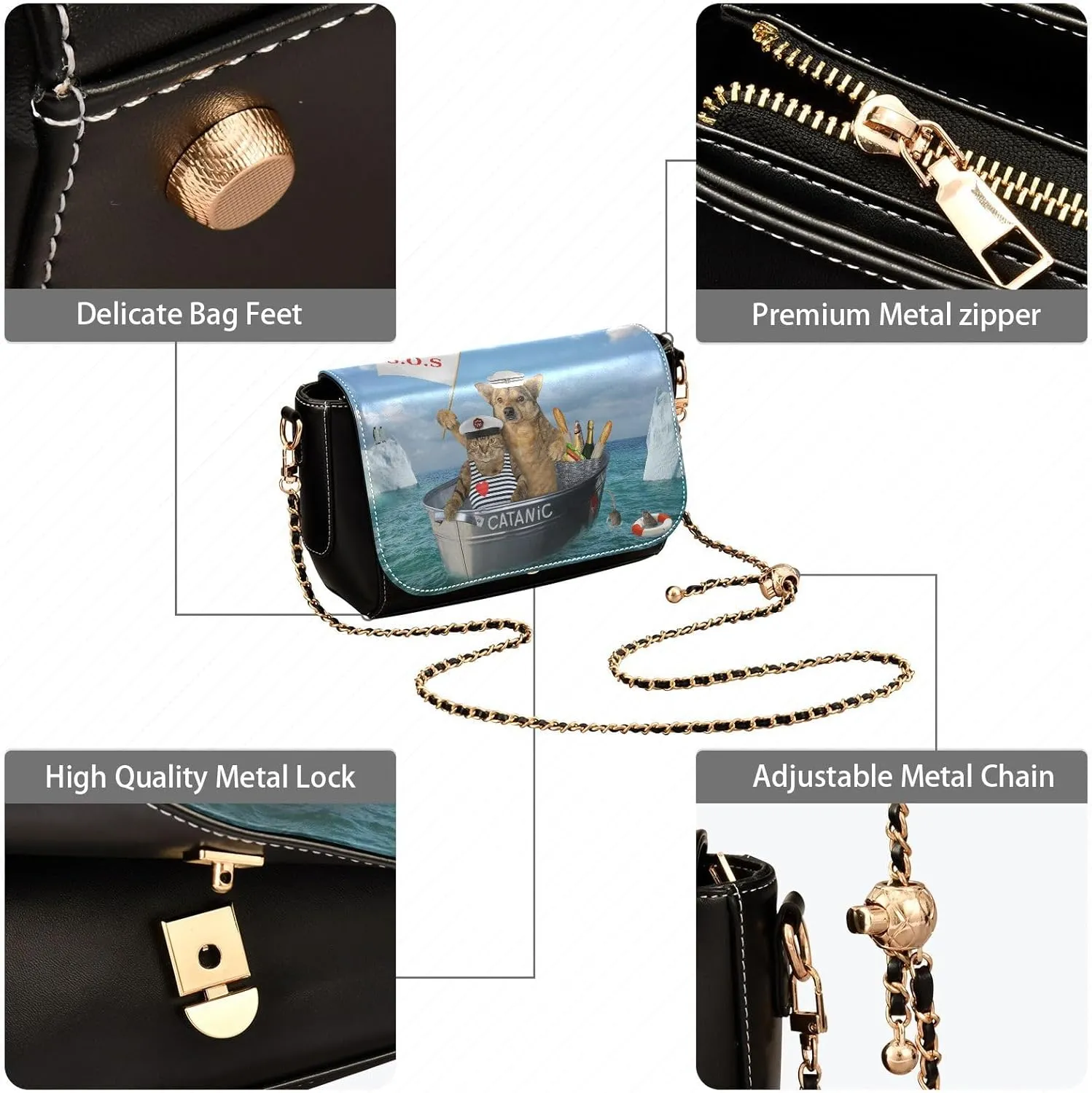 Crossbody Bags for Women Trendy Women's Black Shoulder Bag Small PU Leather Flap Cross Body Bag Handbags