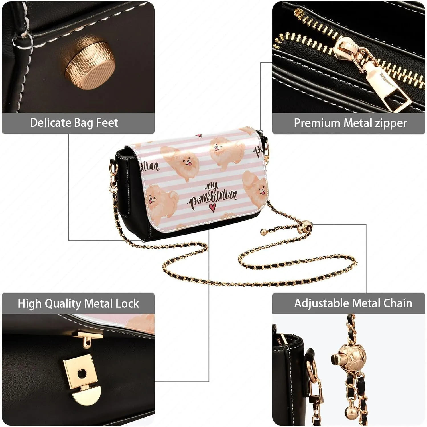 Crossbody Bags for Women Trendy Women's Black Shoulder Bag Small PU Leather Flap Cross Body Bag Handbags