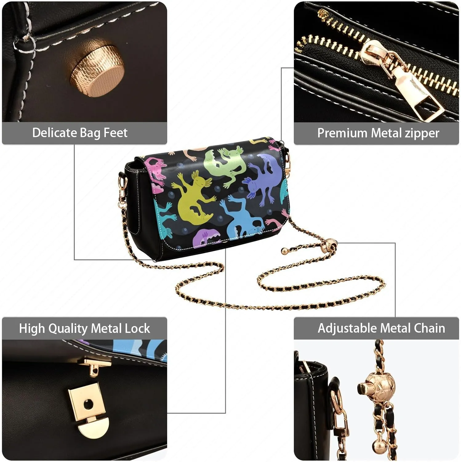 Crossbody Bags for Women Trendy Women's Black Shoulder Bag Small PU Leather Flap Cross Body Bag Handbags
