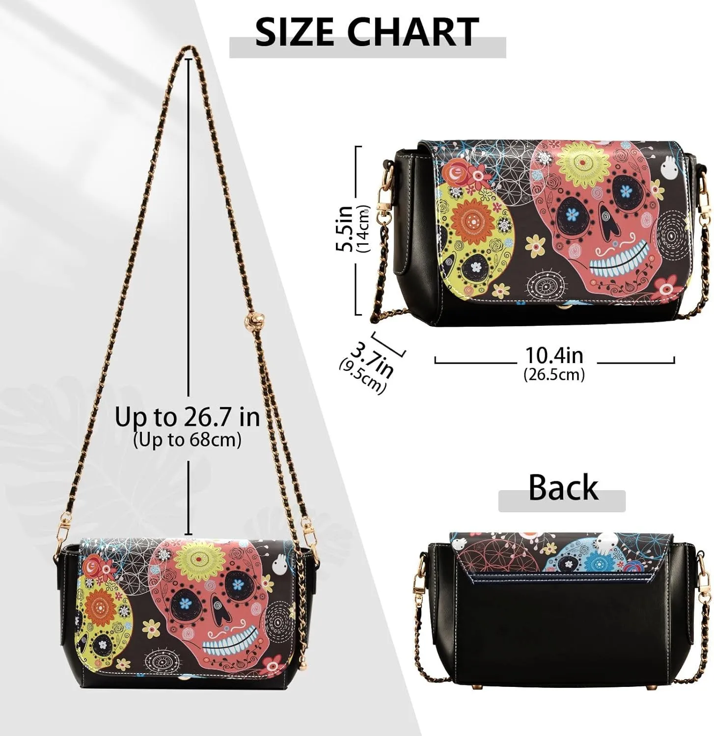 Crossbody Bags for Women Trendy Women's Black Shoulder Bag Small PU Leather Flap Cross Body Bag Handbags