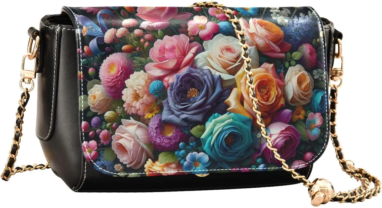 Crossbody Bags for Women Trendy Women's Black Shoulder Bag Small PU Leather Flap Cross Body Bag Handbags