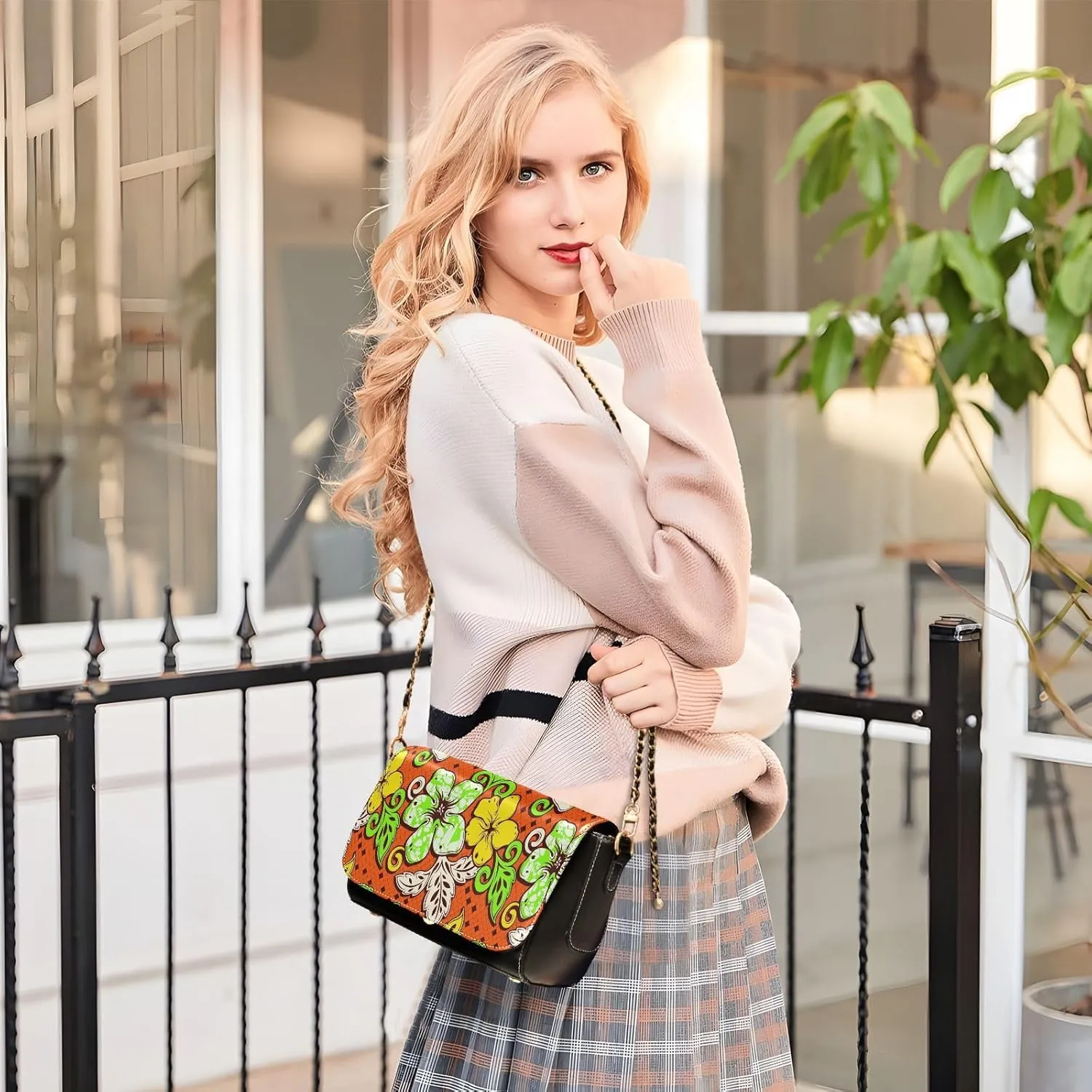 Crossbody Bags for Women Trendy Women's Black Shoulder Bag Small PU Leather Flap Cross Body Bag Handbags