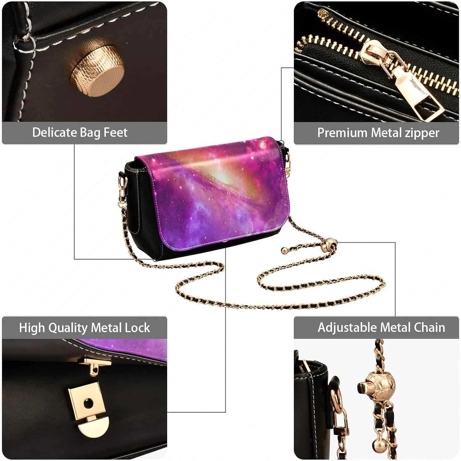 Crossbody Bags for Women Trendy Women's Black Shoulder Bag Small PU Leather Flap Cross Body Bag Handbags