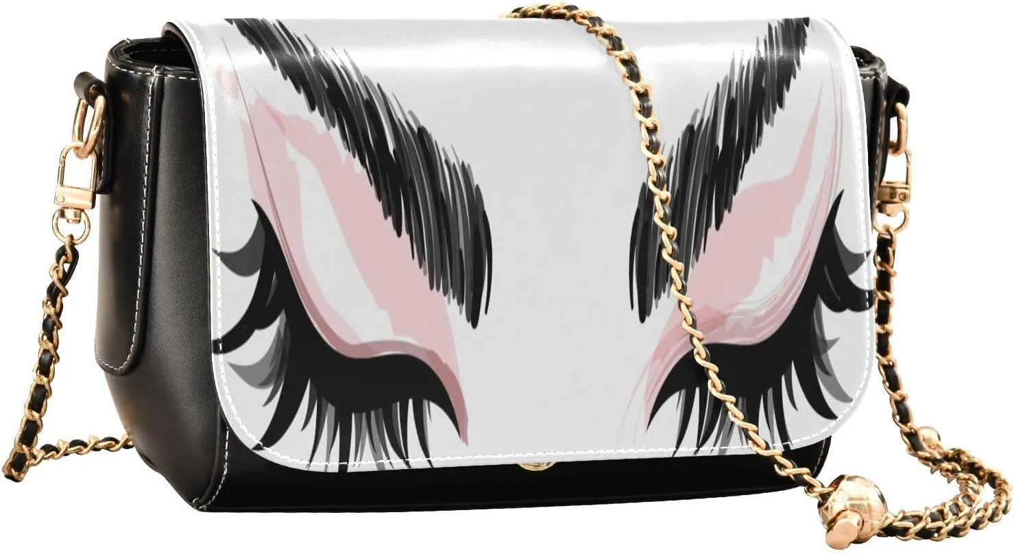 Crossbody Bags for Women Trendy Women's Black Shoulder Bag Small PU Leather Flap Cross Body Bag Handbags