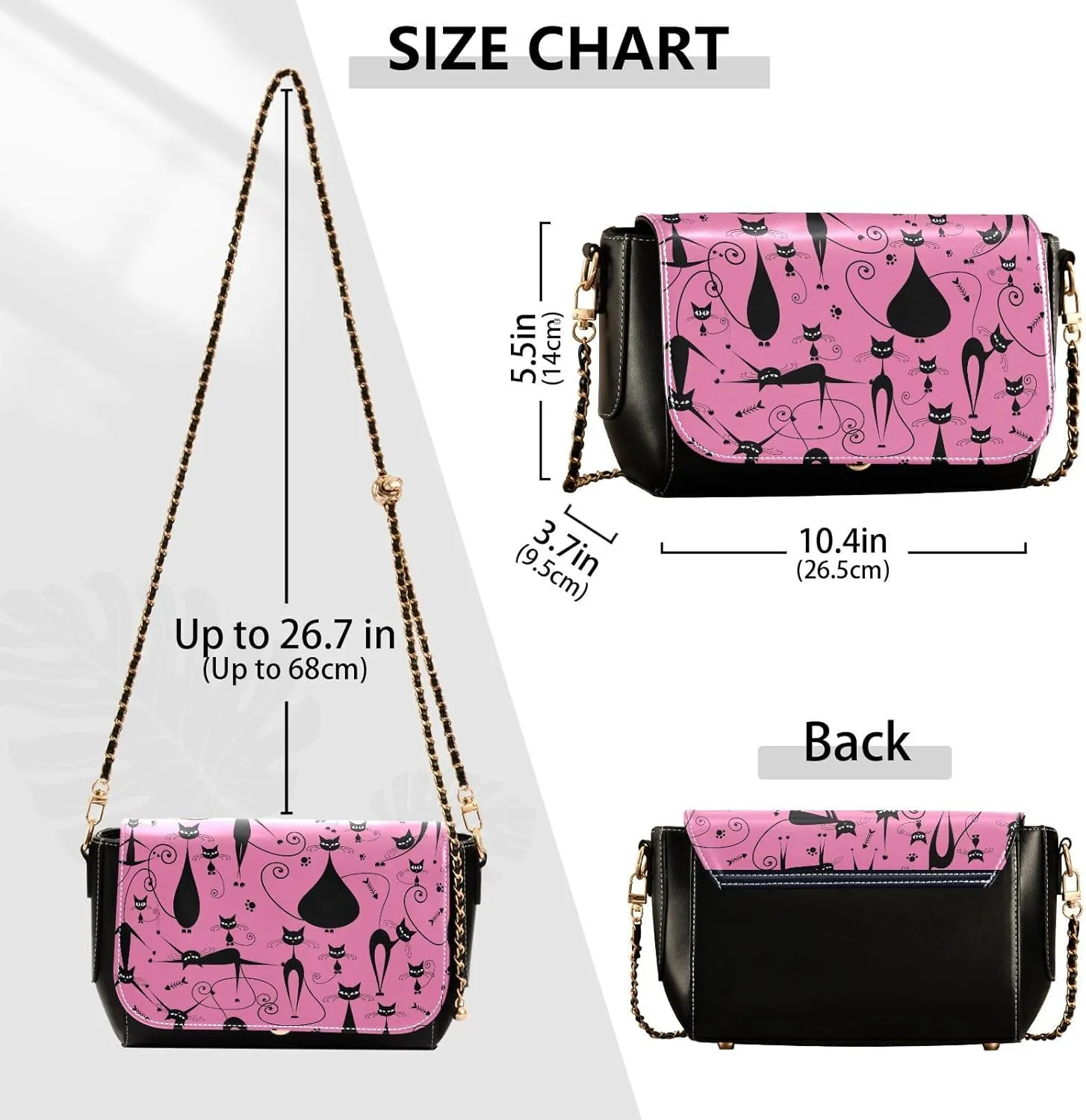 Crossbody Bags for Women Trendy Women's Black Shoulder Bag Small PU Leather Flap Cross Body Bag Handbags