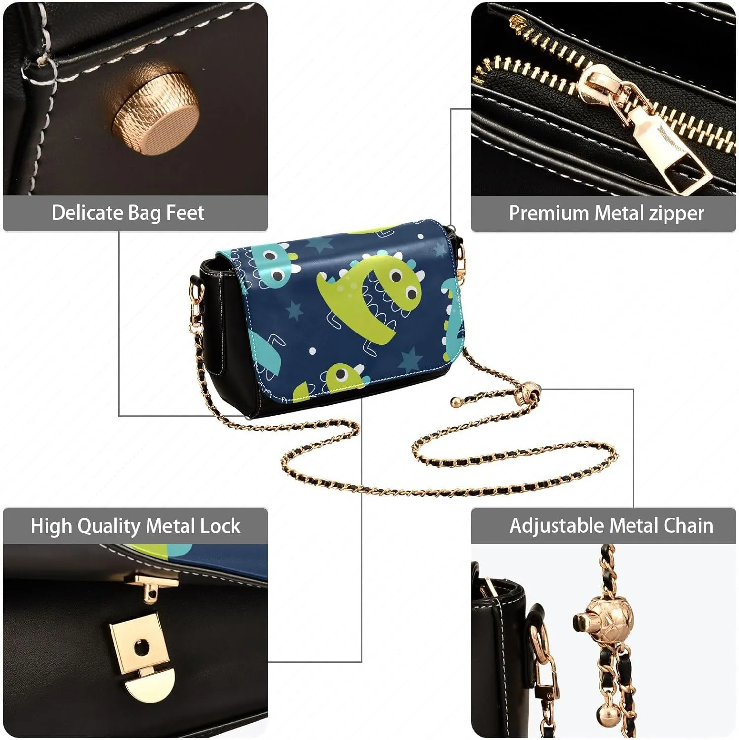 Crossbody Bags for Women Trendy Women's Black Shoulder Bag Small PU Leather Flap Cross Body Bag Handbags