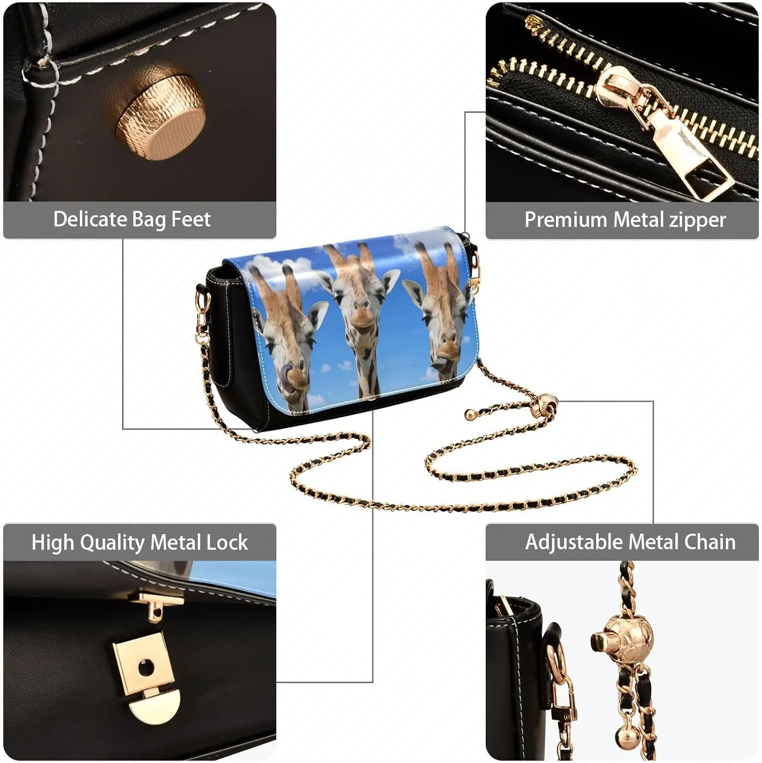 Crossbody Bags for Women Trendy Women's Black Shoulder Bag Small PU Leather Flap Cross Body Bag Handbags
