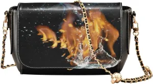 Crossbody Bags for Women Trendy Women's Black Shoulder Bag Small PU Leather Flap Cross Body Bag Handbags