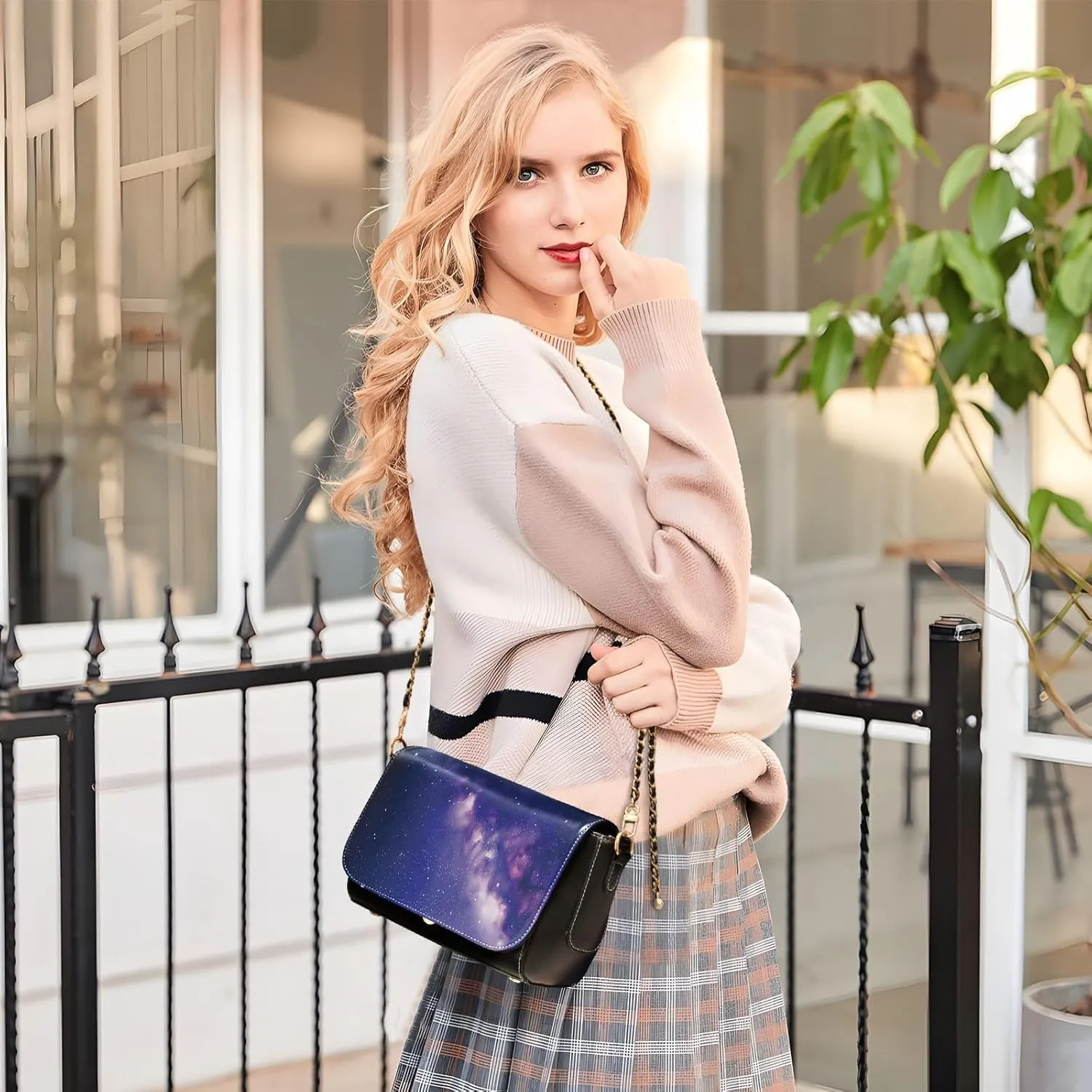 Crossbody Bags for Women Trendy Women's Black Shoulder Bag Small PU Leather Flap Cross Body Bag Handbags