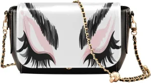 Crossbody Bags for Women Trendy Women's Black Shoulder Bag Small PU Leather Flap Cross Body Bag Handbags