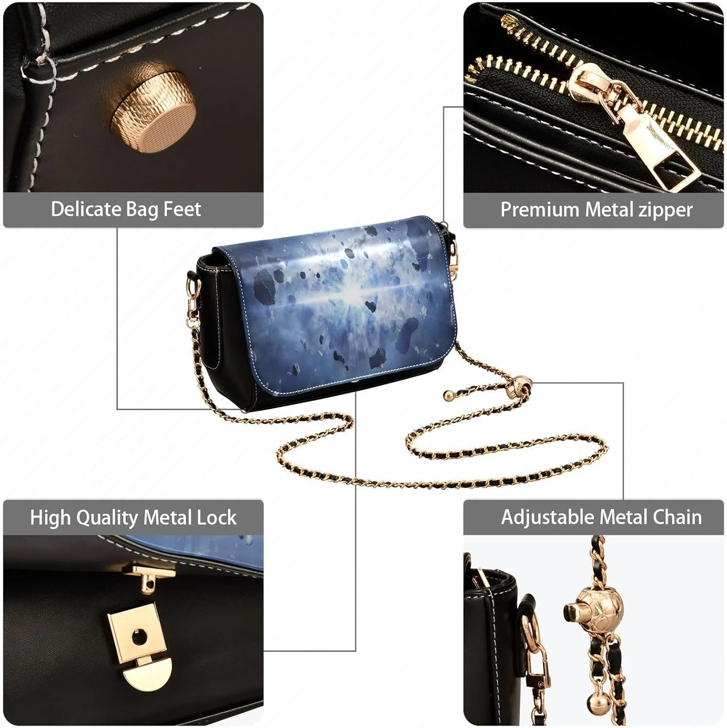 Crossbody Bags for Women Trendy Women's Black Shoulder Bag Small PU Leather Flap Cross Body Bag Handbags