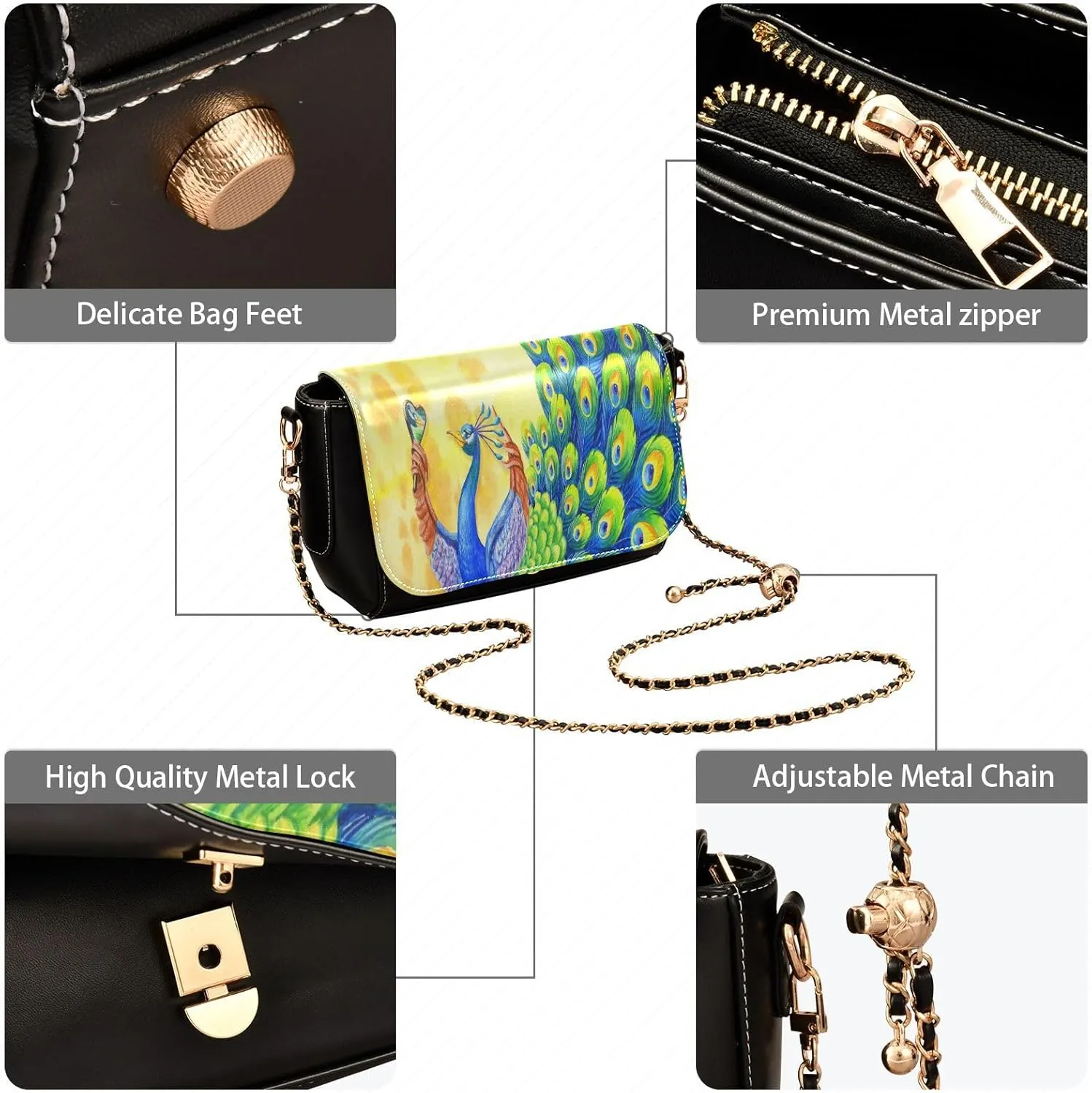 Crossbody Bags for Women Trendy Women's Black Shoulder Bag Small PU Leather Flap Cross Body Bag Handbags