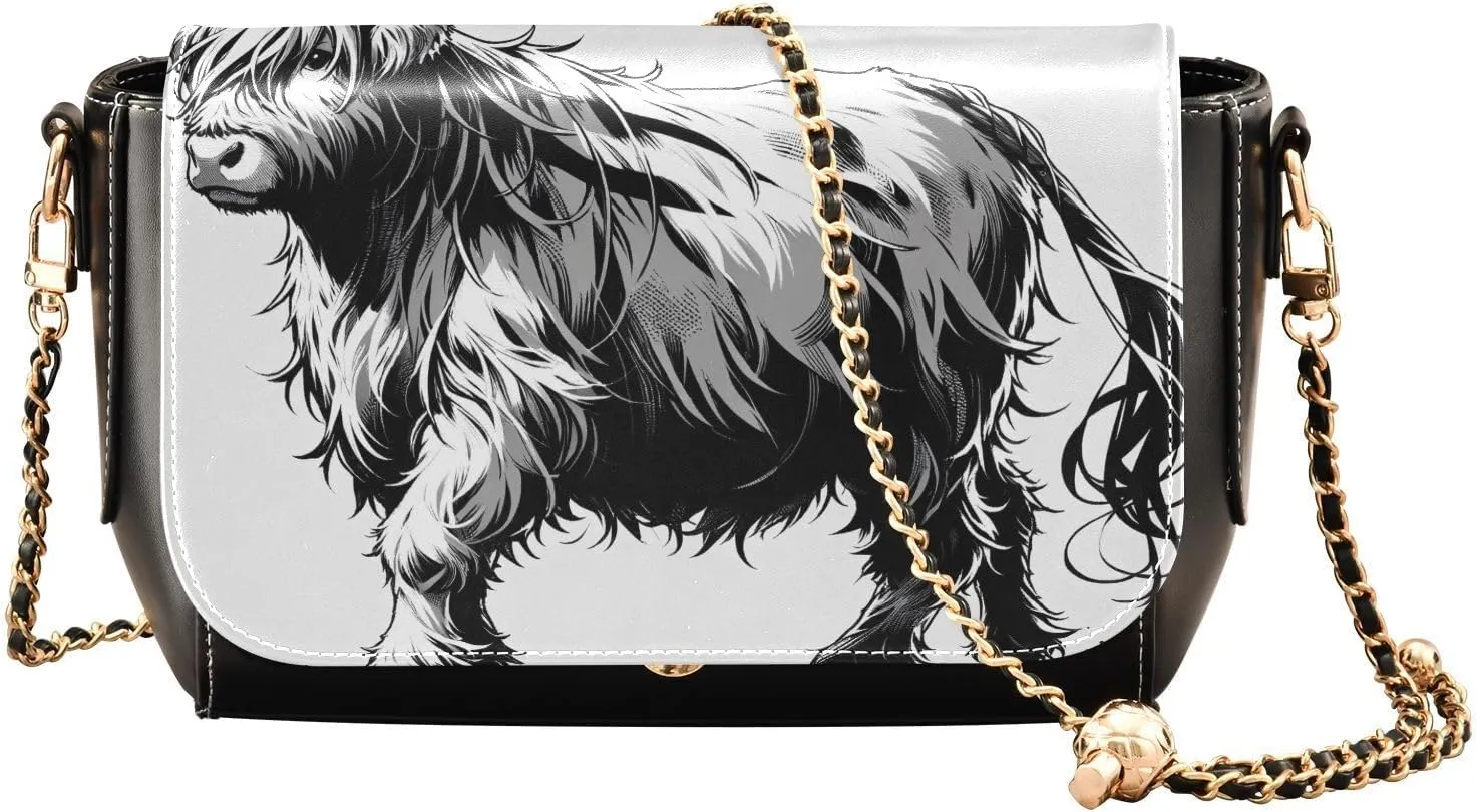 Crossbody Bags for Women Trendy Women's Black Shoulder Bag Small PU Leather Flap Cross Body Bag Handbags